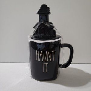 Rae Dunn "If‎ You've Got It, Haunt It" Ceramic Figural Halloween Mug with Lid